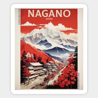 Nagano Japan Travel Vintage Tourism Poster Sticker